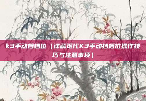 k3手动挡档位(详解现代K3手动挡档位操作技巧与注意事项)