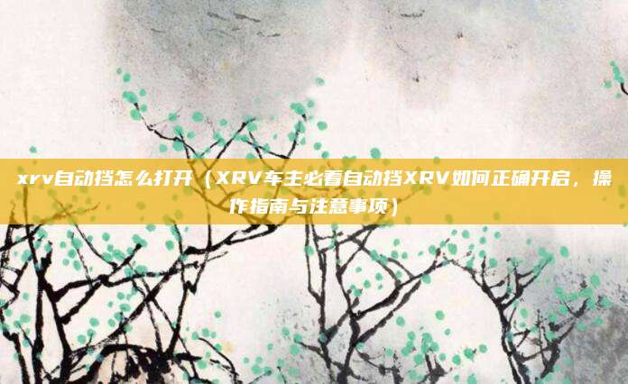 xrv自动挡怎么打开(XRV车主必看自动挡XRV如何正确开启,操作指南与注意事项)
