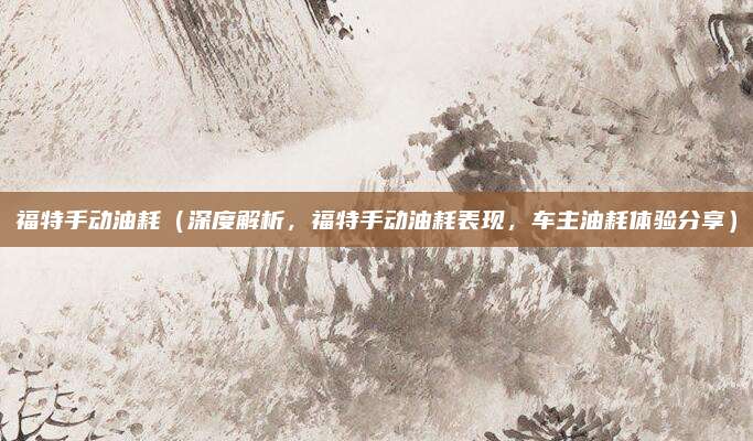 福特手动油耗（深度解析，福特手动油耗表现，车主油耗体验分享）