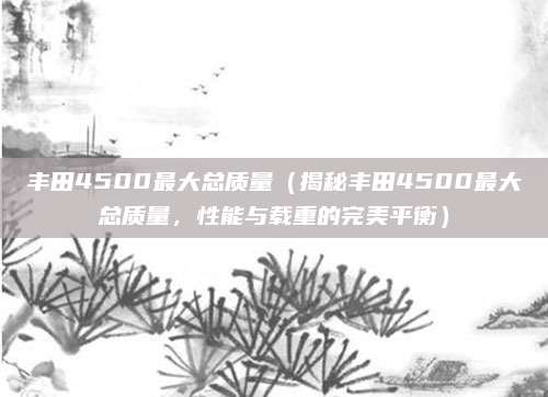 丰田4500最大总质量（揭秘丰田4500最大总质量，性能与载重的完美平衡）