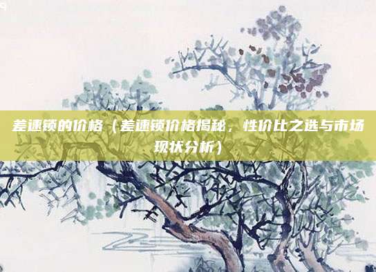 差速锁的价格（差速锁价格揭秘，性价比之选与市场现状分析）