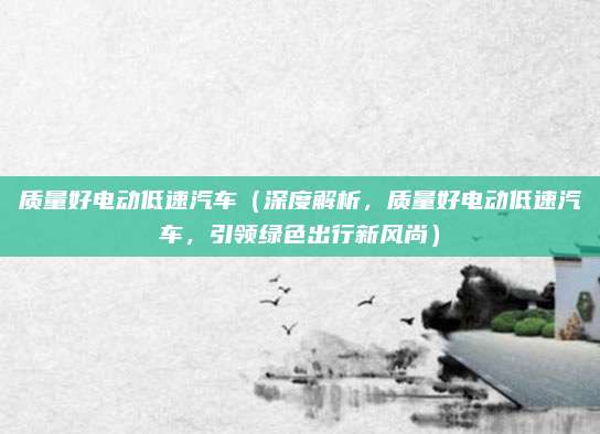 质量好电动低速汽车（深度解析，质量好电动低速汽车，引领绿色出行新风尚）