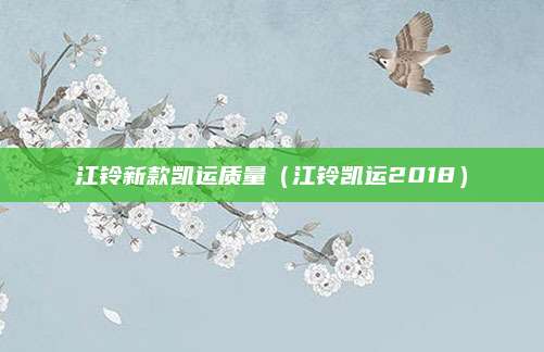 江铃新款凯运质量(江铃凯运2018)