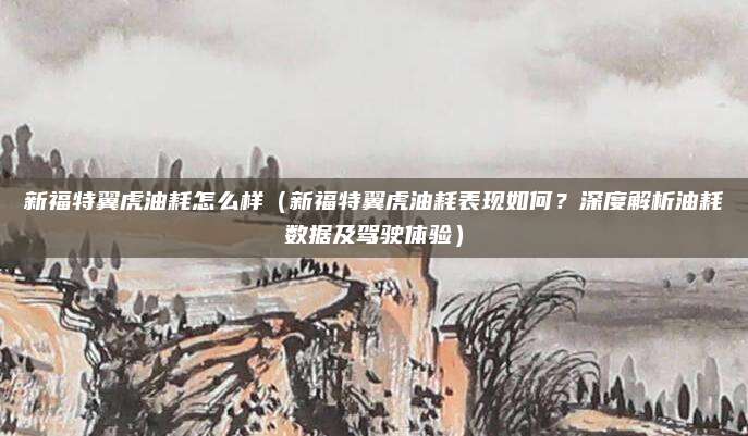 新福特翼虎油耗怎么样(新福特翼虎油耗表现如何?深度解析油耗数据及驾驶体验)