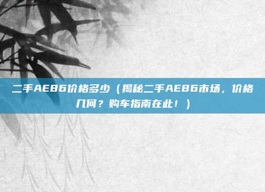 二手AE86价格多少(揭秘二手AE86市场,价格几何?购车指南在此!)
