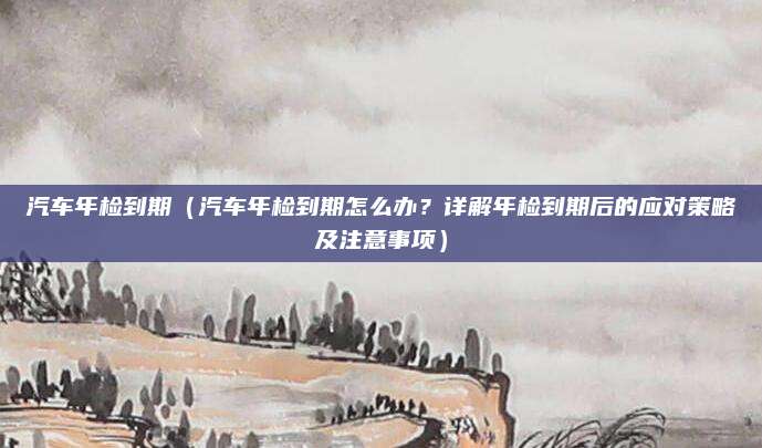 汽车年检到期(汽车年检到期怎么办?详解年检到期后的应对策略及注意事项)