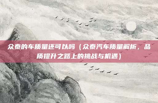 众泰的车质量还可以吗(众泰汽车质量解析,品质提升之路上的挑战与机遇)