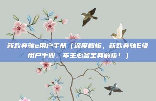 新款奔驰e用户手册(深度解析,新款奔驰E级用户手册,车主必备宝典解析!)