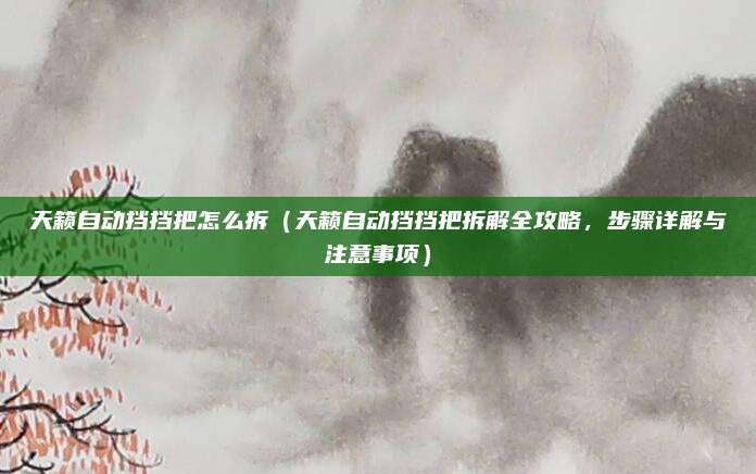 天籁自动挡挡把怎么拆（天籁自动挡挡把拆解全攻略，步骤详解与注意事项）