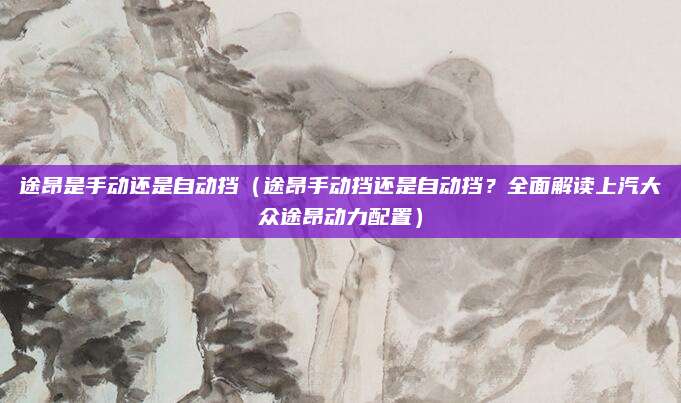 途昂是手动还是自动挡(途昂手动挡还是自动挡?全面解读上汽大众途昂动力配置)