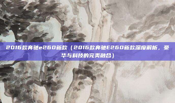 2016款奔驰e260新款(2016款奔驰E260新款深度解析,豪华与科技的完美融合)
