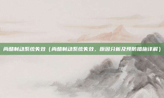 尚酷制动系统失效（尚酷制动系统失效，原因分析及预防措施详解）