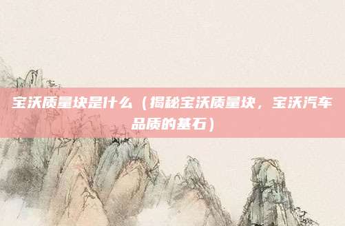宝沃质量块是什么（揭秘宝沃质量块，宝沃汽车品质的基石）