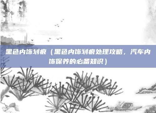 黑色内饰划痕（黑色内饰划痕处理攻略，汽车内饰保养的必备知识）
