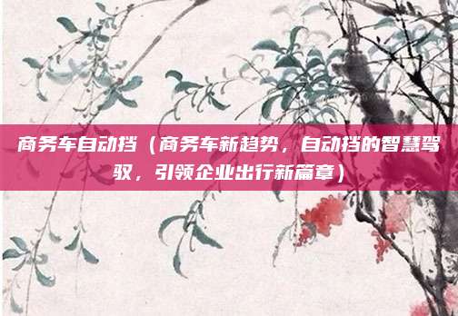 商务车自动挡(商务车新趋势,自动挡的智慧驾驭,引领企业出行新篇章)