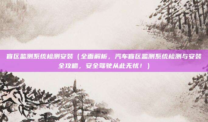 盲区监测系统检测安装(全面解析,汽车盲区监测系统检测与安装全攻略,安全驾驶从此无忧!)