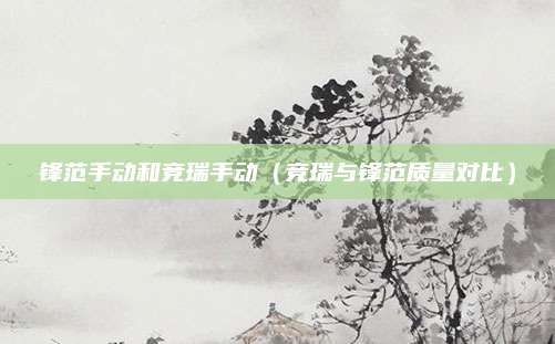 锋范手动和竞瑞手动(竞瑞与锋范质量对比)