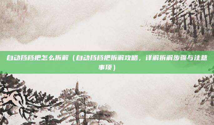 自动挡档把怎么拆解(自动挡档把拆解攻略,详解拆解步骤与注意事项)