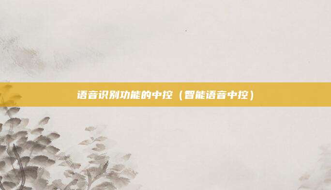 语音识别功能的中控(智能语音中控)