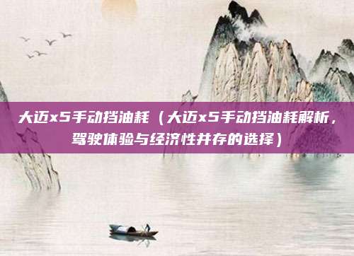 大迈x5手动挡油耗(大迈x5手动挡油耗解析,驾驶体验与经济性并存的选择)