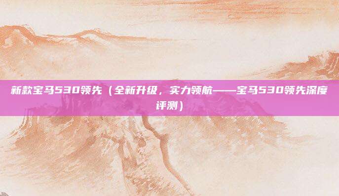新款宝马530领先（全新升级，实力领航——宝马530领先深度评测）