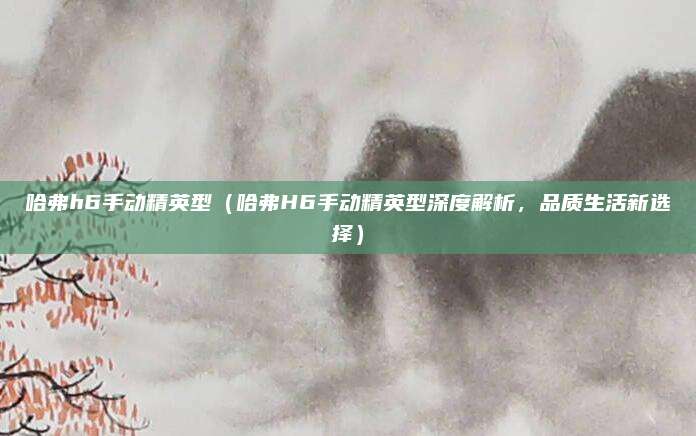 哈弗h6手动精英型（哈弗H6手动精英型深度解析，品质生活新选择）