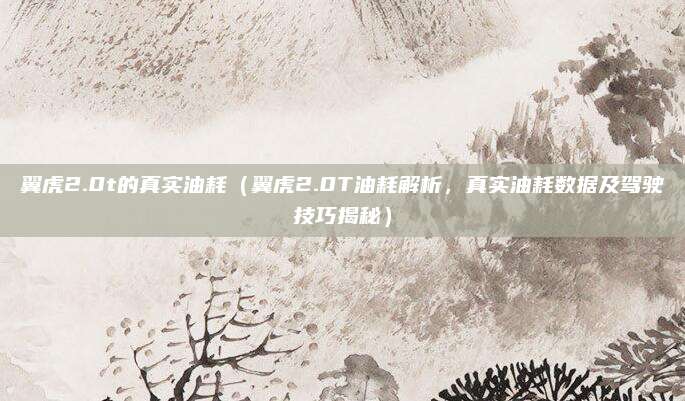 翼虎2.0t的真实油耗（翼虎2.0T油耗解析，真实油耗数据及驾驶技巧揭秘）