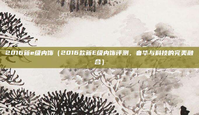2016新e级内饰(2016款新E级内饰评测,奢华与科技的完美融合)