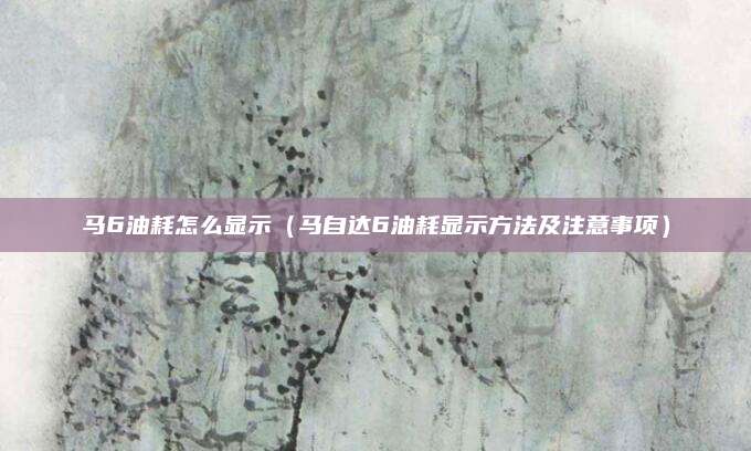 马6油耗怎么显示（马自达6油耗显示方法及注意事项）