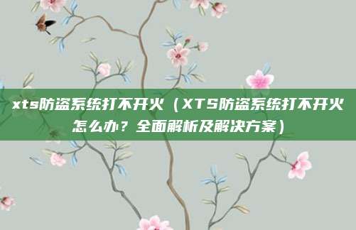 xts防盗系统打不开火（XTS防盗系统打不开火怎么办？全面解析及解决方案）