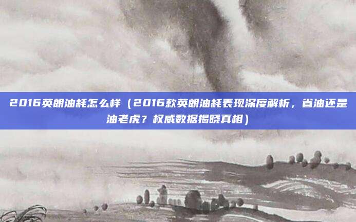 2016英朗油耗怎么样(2016款英朗油耗表现深度解析,省油还是油老虎?权威数据揭晓真相)