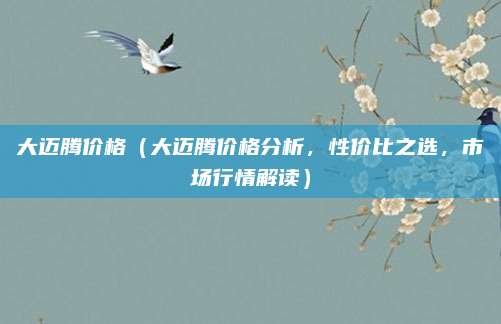 大迈腾价格(大迈腾价格分析,性价比之选,市场行情解读)