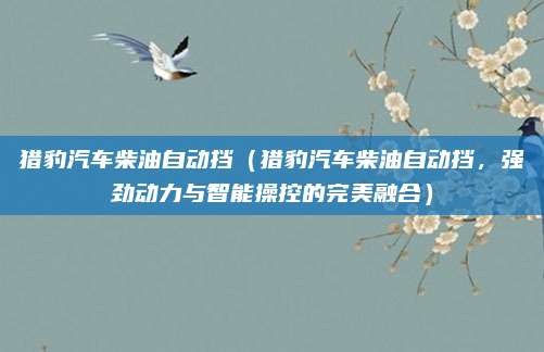 猎豹汽车柴油自动挡（猎豹汽车柴油自动挡，强劲动力与智能操控的完美融合）