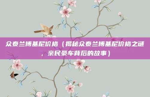 众泰兰博基尼价格（揭秘众泰兰博基尼价格之谜，亲民豪车背后的故事）