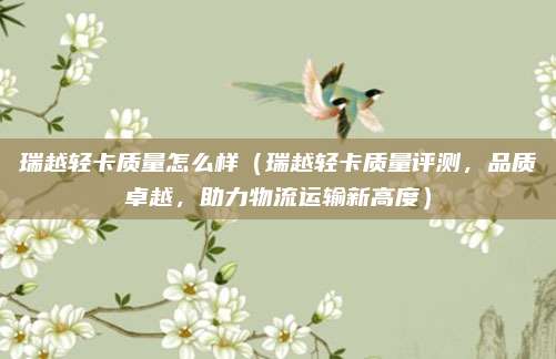 瑞越轻卡质量怎么样(瑞越轻卡质量评测,品质卓越,助力物流运输新高度)