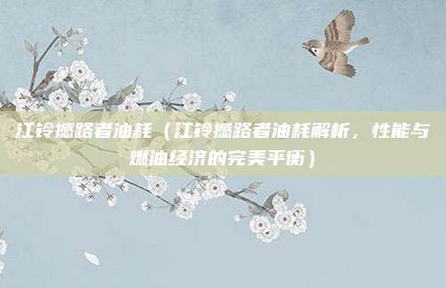 江铃撼路者油耗（江铃撼路者油耗解析，性能与燃油经济的完美平衡）