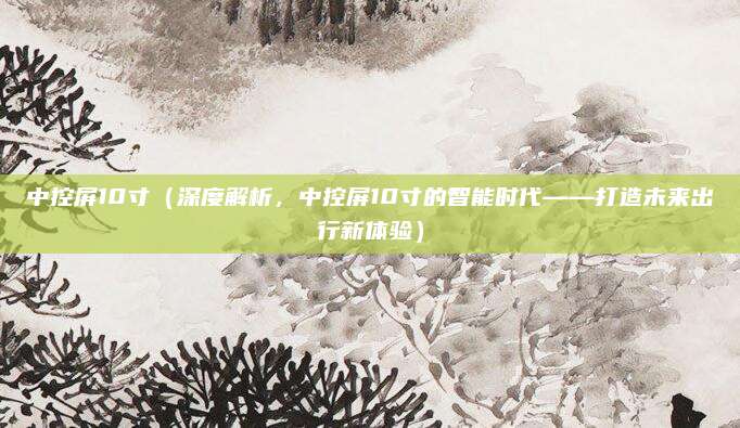 中控屏10寸(深度解析,中控屏10寸的智能时代——打造未来出行新体验)