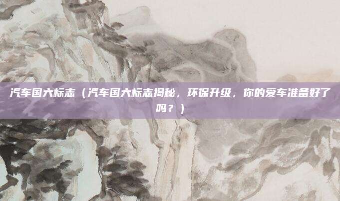汽车国六标志（汽车国六标志揭秘，环保升级，你的爱车准备好了吗？）