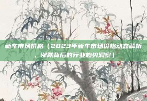 新车市场价格（2023年新车市场价格动态解析，涨跌背后的行业趋势洞察）