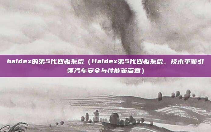 haldex的第5代四驱系统(Haldex第5代四驱系统,技术革新引领汽车安全与性能新篇章)
