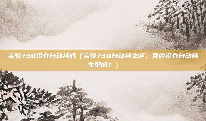 宝骏730没有自动挡吗（宝骏730自动挡之谜，真的没有自动挡车型吗？）