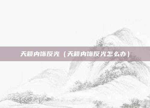 天籁内饰反光(天籁内饰反光怎么办)