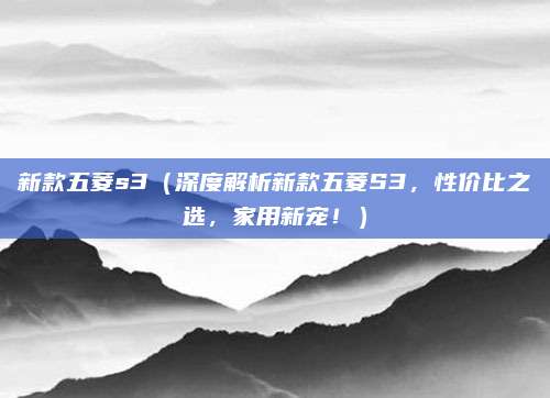 新款五菱s3（深度解析新款五菱S3，性价比之选，家用新宠！）