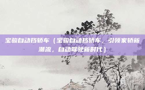 宝骏自动挡轿车(宝骏自动挡轿车,引领家轿新潮流,自动驾驶新时代)