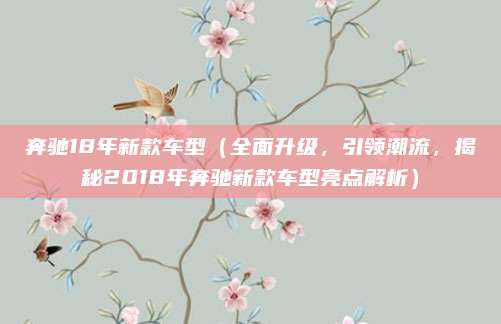 奔驰18年新款车型（全面升级，引领潮流，揭秘2018年奔驰新款车型亮点解析）