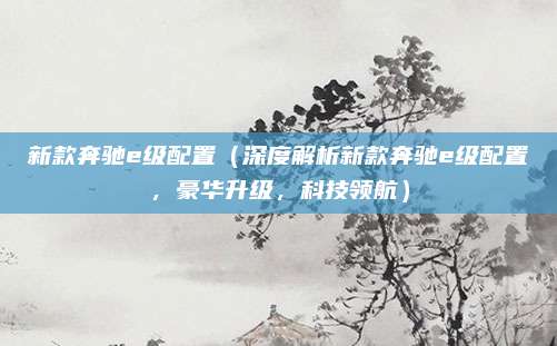 新款奔驰e级配置(深度解析新款奔驰e级配置,豪华升级,科技领航)