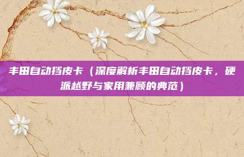 丰田自动挡皮卡（深度解析丰田自动挡皮卡，硬派越野与家用兼顾的典范）