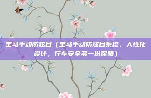 宝马手动防炫目(宝马手动防炫目系统,人性化设计,行车安全多一份保障)