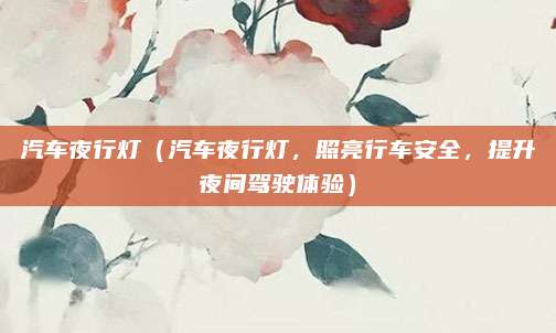 汽车夜行灯（汽车夜行灯，照亮行车安全，提升夜间驾驶体验）