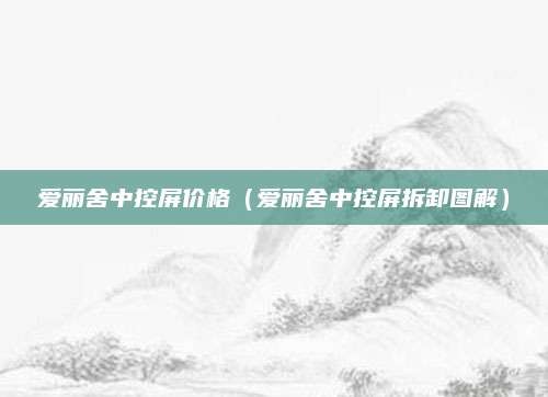 爱丽舍中控屏价格(爱丽舍中控屏拆卸图解)